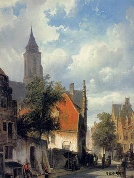 unknow artist European city landscape, street landsacpe, construction, frontstore, building and architecture. 327 Germany oil painting art